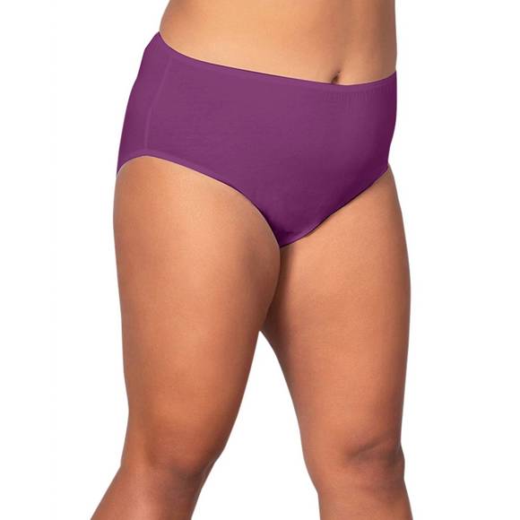 NEW ON THE PLUS SIDE plus size cotton solid panties in purple - Picture 1 of 3